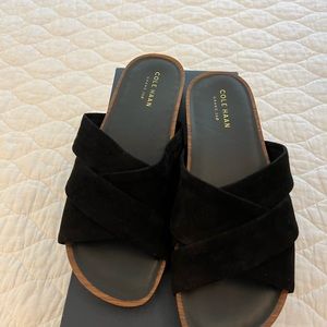 Cole Haan Black Suede Slide Sz 6